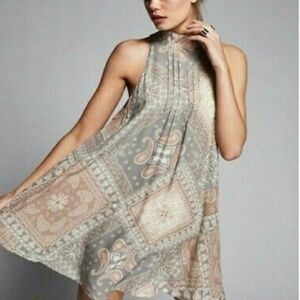 Free people beaux paisley slip dress